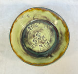Handmade 11" Brown & Green Pottery Bowl, Signed by Artist
