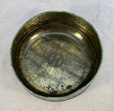 Vintage Daher 8" Round Turquoise Gold White Mosaic Tin, England