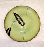 16" Crate & Barrel Green Brown Leaf Plate