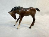 Vintage Beswick England Gamboling Foal #815 & Head Down Horse #947 Figurines - Set of 2