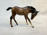 Vintage Beswick England Gamboling Foal #815 & Head Down Horse #947 Figurines - Set of 2