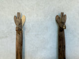 Hand Carved Wood Giraffe Salad Servers Fork & Spoon