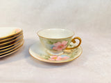 Vintage Tirschenreuth Bavaria Hand Painted Pink Roses China - 32 Pieces