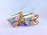 Vintage Tirschenreuth Bavaria Hand Painted Pink Roses China - 32 Pieces