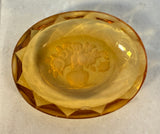Vintage Amber Glass Box with 5 Salt Cellars