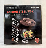 Leidawn Carbon Steel 12.8" Wok with Tools Set - Brand New!