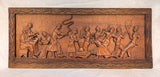 Haitian Folk Art Carved Wood Panel 37" x 16" by Raymond Baptiste