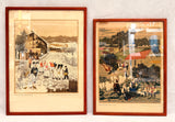 Vintage Croatian Folk Traditions Prints by Zdenka Sertic - Lot of 2 Framed Reproductions