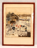 Vintage Croatian Folk Traditions Prints by Zdenka Sertic - Lot of 2 Framed Reproductions