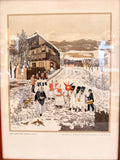 Vintage Croatian Folk Traditions Prints by Zdenka Sertic - Lot of 2 Framed Reproductions