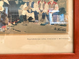 Vintage Croatian Folk Traditions Prints by Zdenka Sertic - Lot of 2 Framed Reproductions