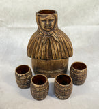 Fraulein Decanter with 4 Barrel Cups