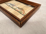 Vintage Egyptian Papyrus Framed Bird Painting, 9" x 7" Framed