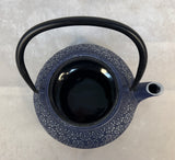 Gray Flowered Cast Iron Teapot
