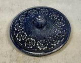 Gray Flowered Cast Iron Teapot
