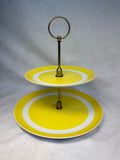 Vintage Fitz & Floyd Yellow 2-Tier Serving Tray
