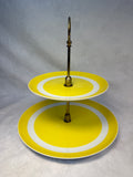 Vintage Fitz & Floyd Yellow 2-Tier Serving Tray