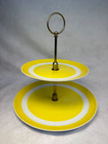 Vintage Fitz & Floyd Yellow 2-Tier Serving Tray