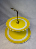 Vintage Fitz & Floyd Yellow 2-Tier Serving Tray