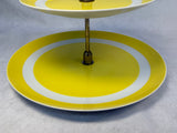 Vintage Fitz & Floyd Yellow 2-Tier Serving Tray