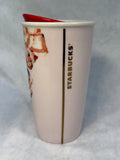 Starbucks 2015 Floral Poppy Ceramic Tumbler with Lid
