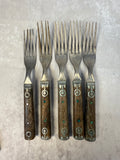 Antique Wood with Metal Handle Flatware - Lot of 18 Pieces