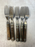 Antique Wood with Metal Handle Flatware - Lot of 18 Pieces