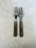 Antique Wood with Metal Handle Flatware - Lot of 18 Pieces