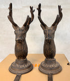 Pair of Cast Iron Reindeer Christmas Stocking Holders