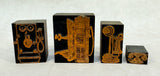Early Telephone Printing Transfer Stamps on Wood Blocks - Lot of 6