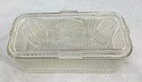 Vintage Federal Glass Refrigerator Dish w/ Lid Vegetables Ribbed 8.5"