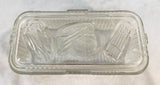Vintage Federal Glass Refrigerator Dish w/ Lid Vegetables Ribbed 8.5"