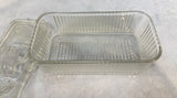 Vintage Federal Glass Refrigerator Dish w/ Lid Vegetables Ribbed 8.5"