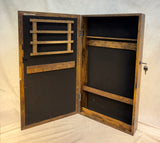 Wall-Mounted Mirror Jewelry Cabinet w/Keys