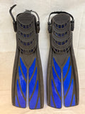 Atomic Aquatics Open Heel Split Fin - Size L, Blue