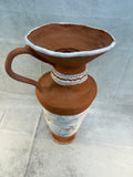 Large 21" Terra Cotta Vase with Southwestern Design