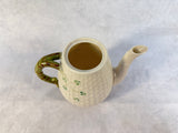 Belleek Ireland Shamrock Tea Pot, Creamer and Sugar Set