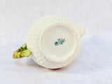 Belleek Ireland Shamrock Tea Pot, Creamer and Sugar Set