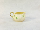 Belleek Ireland Shamrock Tea Pot, Creamer and Sugar Set