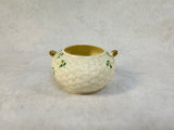 Belleek Ireland Shamrock Tea Pot, Creamer and Sugar Set