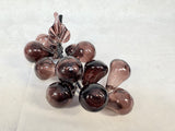 3 Blown Glass Grape Clusters - Green, Blue & Purple