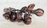 3 Blown Glass Grape Clusters - Green, Blue & Purple