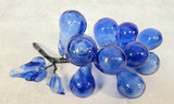 3 Blown Glass Grape Clusters - Green, Blue & Purple
