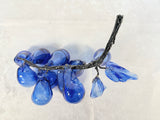 3 Blown Glass Grape Clusters - Green, Blue & Purple