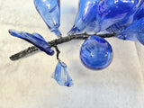3 Blown Glass Grape Clusters - Green, Blue & Purple