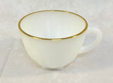 Vintage Anchor Hocking Milk Glass Snack Set with Gold Edge - 8-Piece Set, Like New!