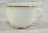 Vintage Anchor Hocking Milk Glass Snack Set with Gold Edge - 8-Piece Set, Like New!
