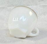 Vintage Anchor Hocking Milk Glass Snack Set with Gold Edge - 8-Piece Set, Like New!