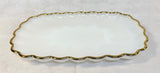 Vintage Anchor Hocking Milk Glass Snack Set with Gold Edge - 8-Piece Set, Like New!