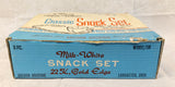 Vintage Anchor Hocking Milk Glass Snack Set with Gold Edge - 8-Piece Set, Like New!